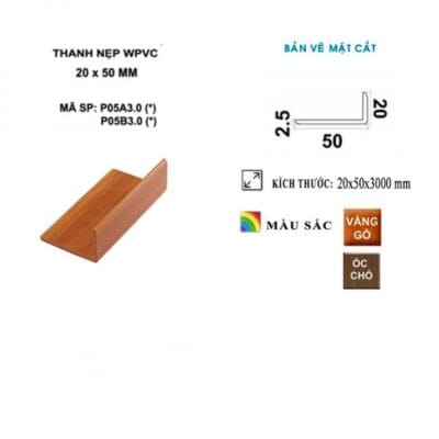 Thanh nẹp Ecoplast 20 x 50