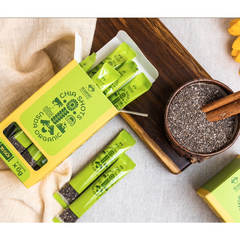 Hạt chia shot DK Harvest nhập khẩu (1 hộp 15 shot) 15x6g - giảm cân, giàu omega3 Hạt chia shot DK Harvest nhập khẩu (1 hộp 15 shot) 15x6g - giảm cân, giàu omega3