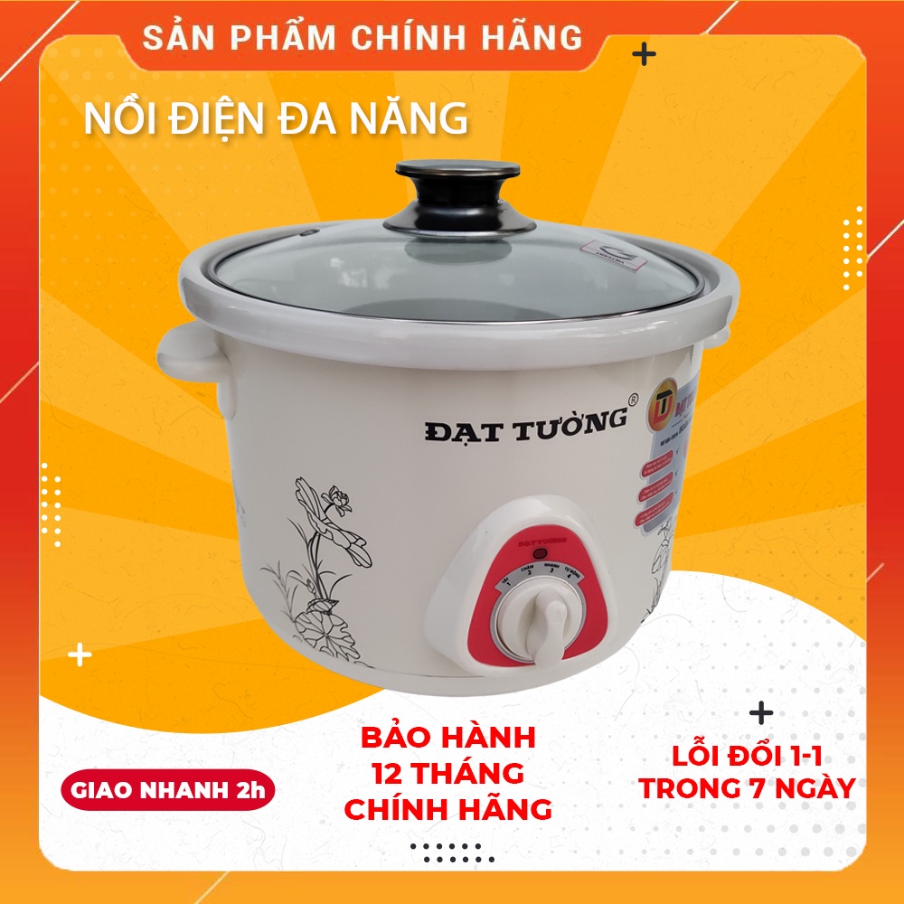 Nồi nấu chậm ĐẠT TƯỜNG nồi điện đa năng ruột gốm sứ - hàng chính hãng Nồi nấu chậm ĐẠT TƯỜNG nồi điện đa năng ruột gốm sứ - hàng chính hãng