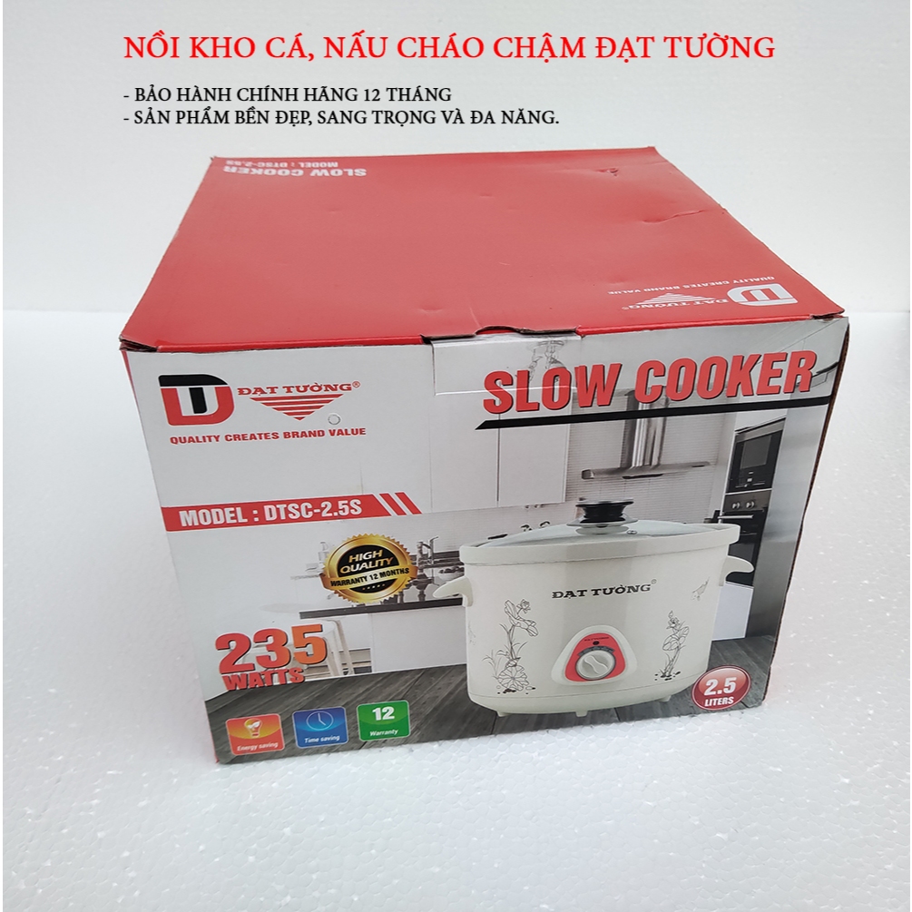 Nồi nấu chậm ĐẠT TƯỜNG nồi điện đa năng ruột gốm sứ - hàng chính hãng Nồi nấu chậm ĐẠT TƯỜNG nồi điện đa năng ruột gốm sứ - hàng chính hãng