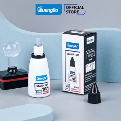 Mực đóng dấu GuangBo 28ml 3 màu xanh - đỏ - đen 69002