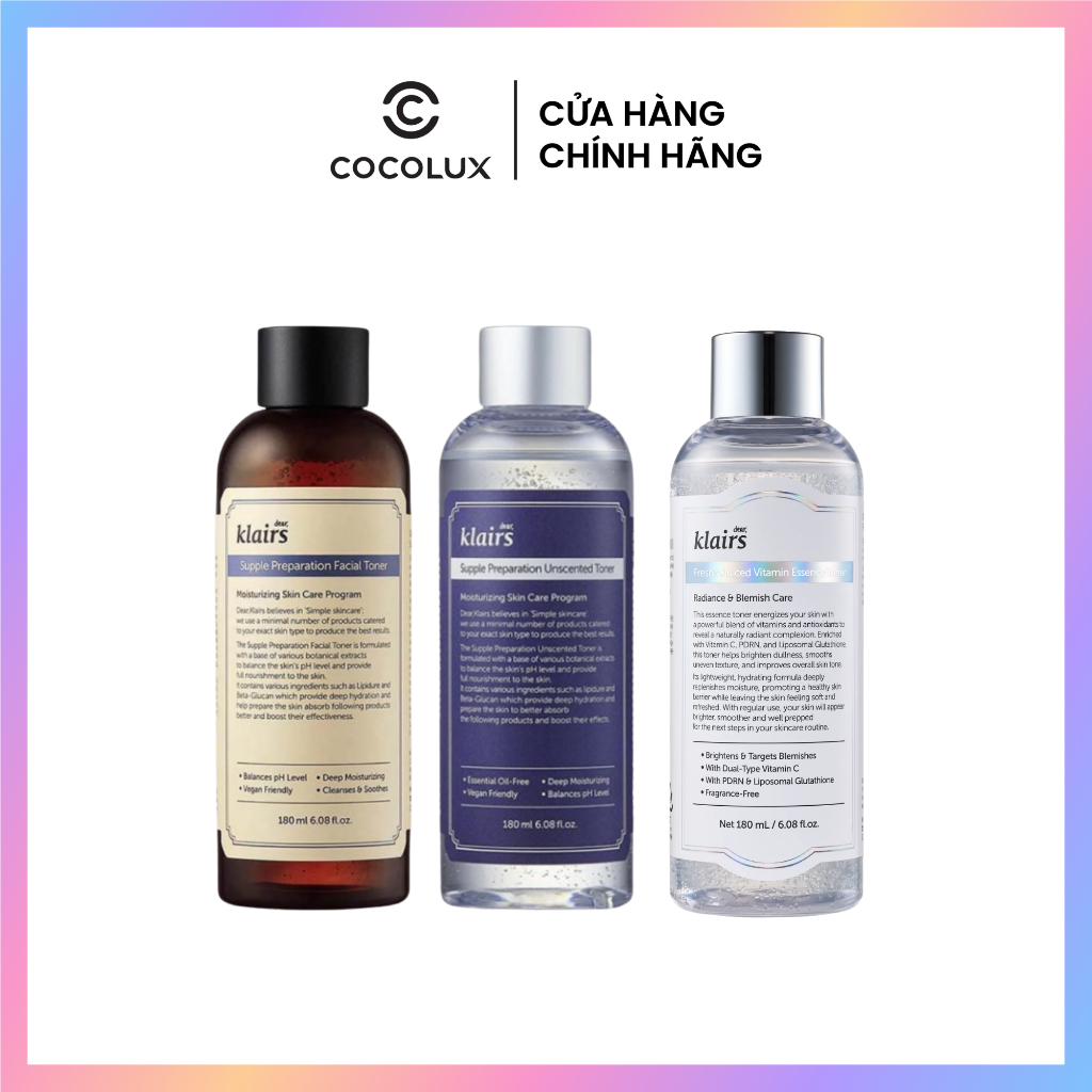 Nước hoa hồng Dear Klairs Supple Preparation Facial Toner 180ml Nước hoa hồng Dear Klairs Supple Preparation Facial Toner 180ml