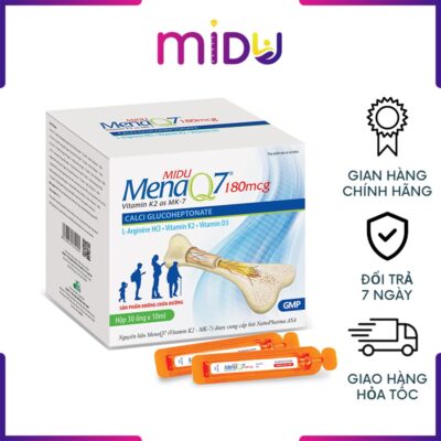 Midu MenaQ7 180mcg - Phát triển chiều cao cho trẻ em và giúp xương chắc, dài, dẻo từ trong bụng mẹ tới suốt cuộc đời