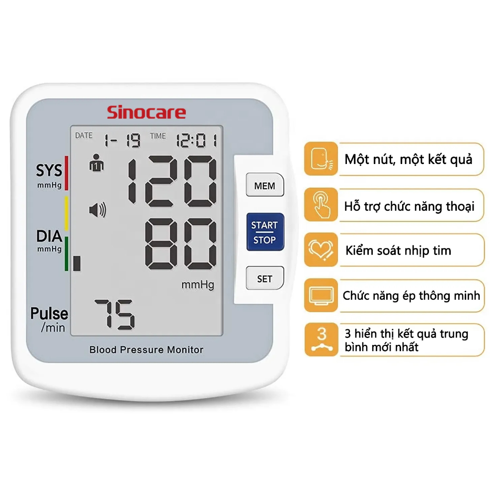 Máy đo huyết áp Sinocare BA-801 Chính Hãng ( Giọng nói Tiếng Việt) Máy đo huyết áp Sinocare BA-801 Chính Hãng ( Giọng nói Tiếng Việt)
