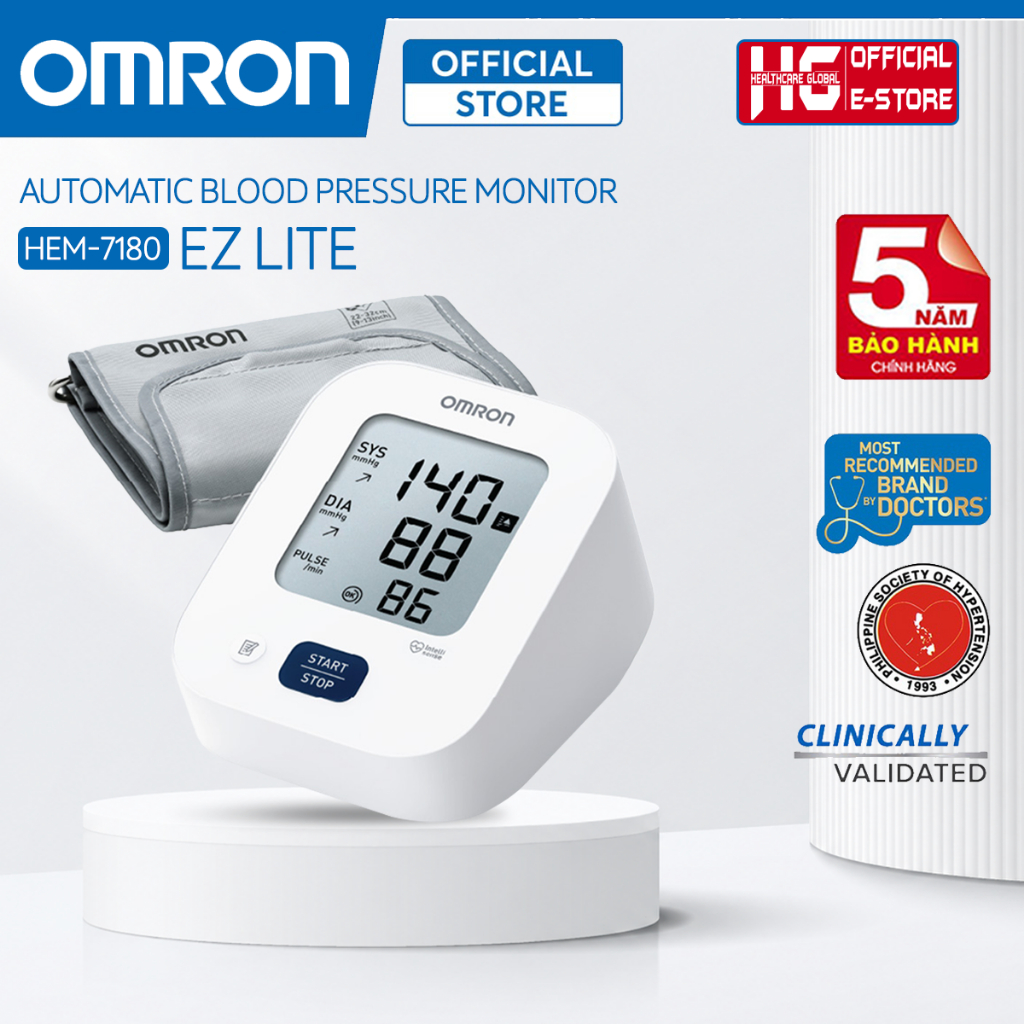 Máy Đo Huyết Áp Bắp Tay Tự Động Omron Ez Lite HEM-7180 |Thương Hiệu Nhật Bản, Bảo Hành 5 Năm Máy Đo Huyết Áp Bắp Tay Tự Động Omron Ez Lite HEM-7180 |Thương Hiệu Nhật Bản, Bảo Hành 5 Năm