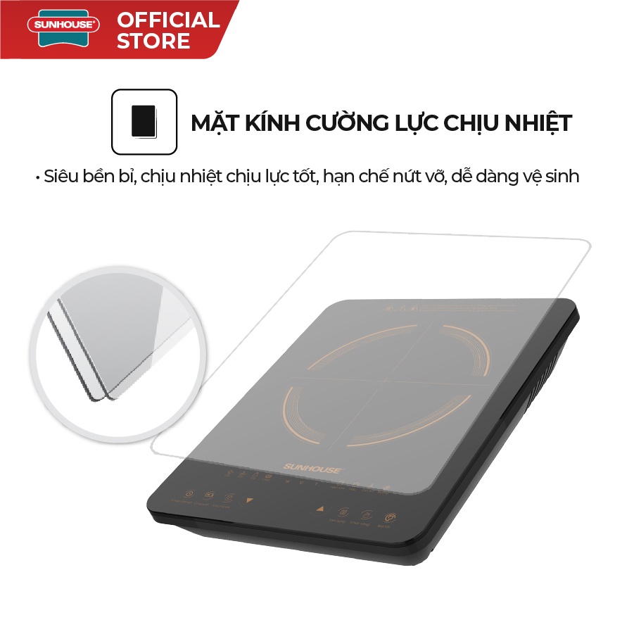 Bếp từ đơn Sunhouse SHD6803 - Công suất 2000W - Bảo hành 12 tháng - 8 chế độ nấu - Nút bấm điện tử Bếp từ đơn Sunhouse SHD6803 - Công suất 2000W - Bảo hành 12 tháng - 8 chế độ nấu - Nút bấm điện tử