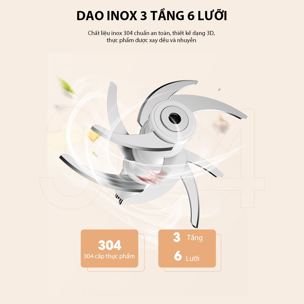 (Dao 6 cánh) Máy xay thực phẩm mini đa năng Samono SW-MC200, dung tích 300ml, công suất 200W - BH12T (Dao 6 cánh) Máy xay thực phẩm mini đa năng Samono SW-MC200, dung tích 300ml, công suất 200W - BH12T