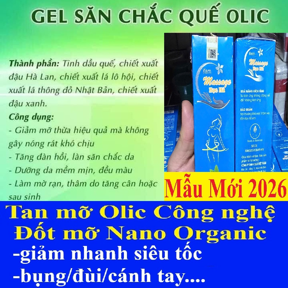 Kem quế olic kem tan mỡ giảm mỡ thừa gel săn chắc 100ml chính hãng (kem massage bạc hà) Kem quế olic kem tan mỡ giảm mỡ thừa gel săn chắc 100ml chính hãng (kem massage bạc hà)