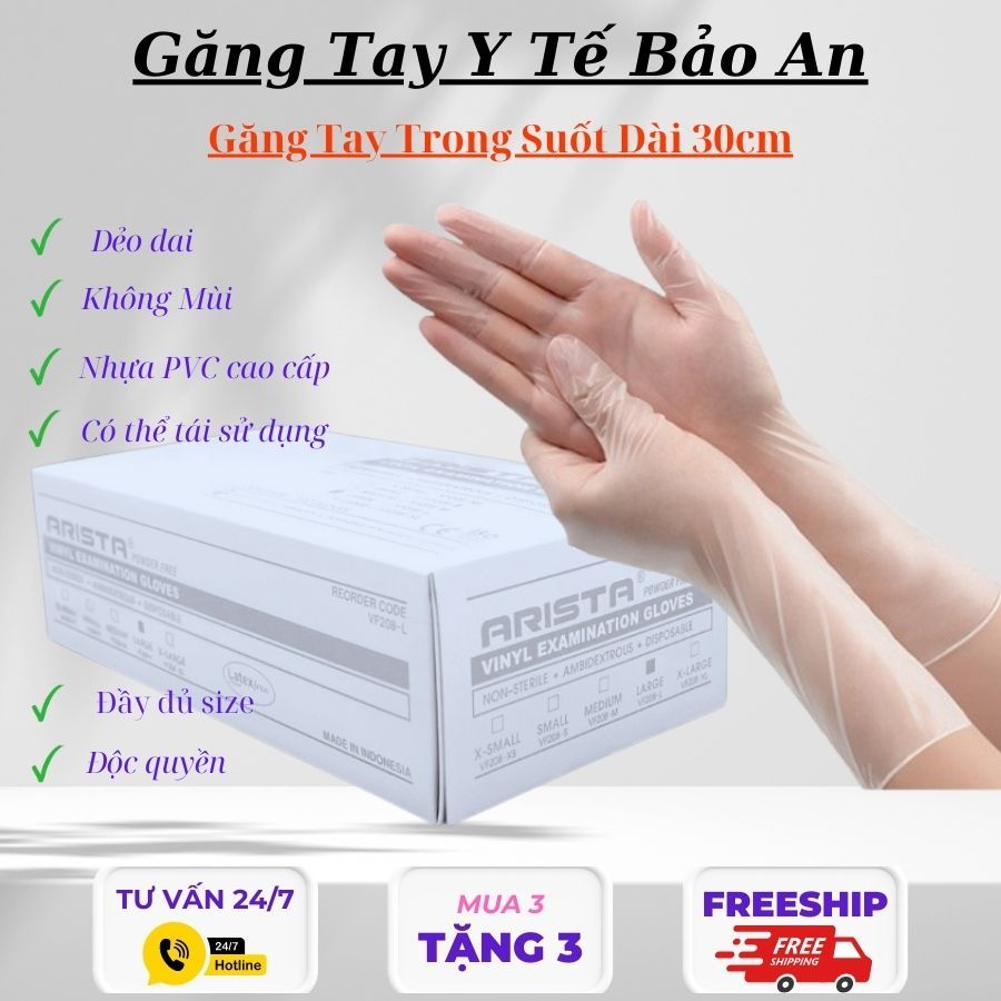 Găng Tay Trong Suốt Vinyl Dài 30cm, Găng Tay Không Bột Dai Dẻo Làm Từ Nhựa PVC Dùng Nấu Ăn, Massage, Gội Đầu Dưỡng Sinh Găng Tay Trong Suốt Vinyl Dài 30cm, Găng Tay Không Bột Dai Dẻo Làm Từ Nhựa PVC Dùng Nấu Ăn, Massage, Gội Đầu Dưỡng Sinh