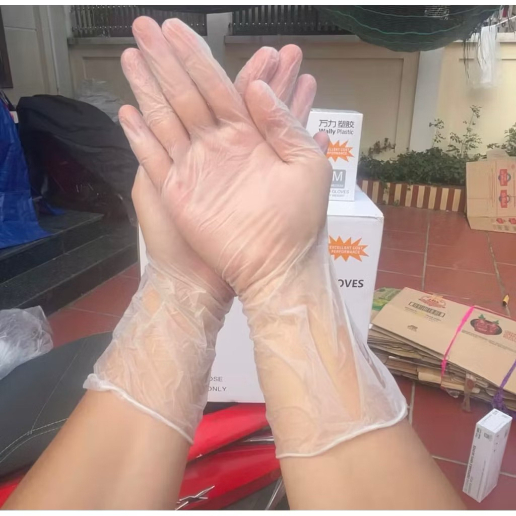 Găng Tay Trong Suốt Vinyl Dài 30cm, Găng Tay Không Bột Dai Dẻo Làm Từ Nhựa PVC Dùng Nấu Ăn, Massage, Gội Đầu Dưỡng Sinh Găng Tay Trong Suốt Vinyl Dài 30cm, Găng Tay Không Bột Dai Dẻo Làm Từ Nhựa PVC Dùng Nấu Ăn, Massage, Gội Đầu Dưỡng Sinh