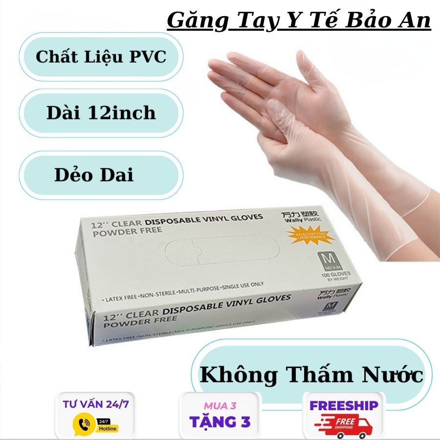 Găng Tay Trong Suốt Vinyl Dài 30cm, Găng Tay Không Bột Dai Dẻo Làm Từ Nhựa PVC Dùng Nấu Ăn, Massage, Gội Đầu Dưỡng Sinh Găng Tay Trong Suốt Vinyl Dài 30cm, Găng Tay Không Bột Dai Dẻo Làm Từ Nhựa PVC Dùng Nấu Ăn, Massage, Gội Đầu Dưỡng Sinh