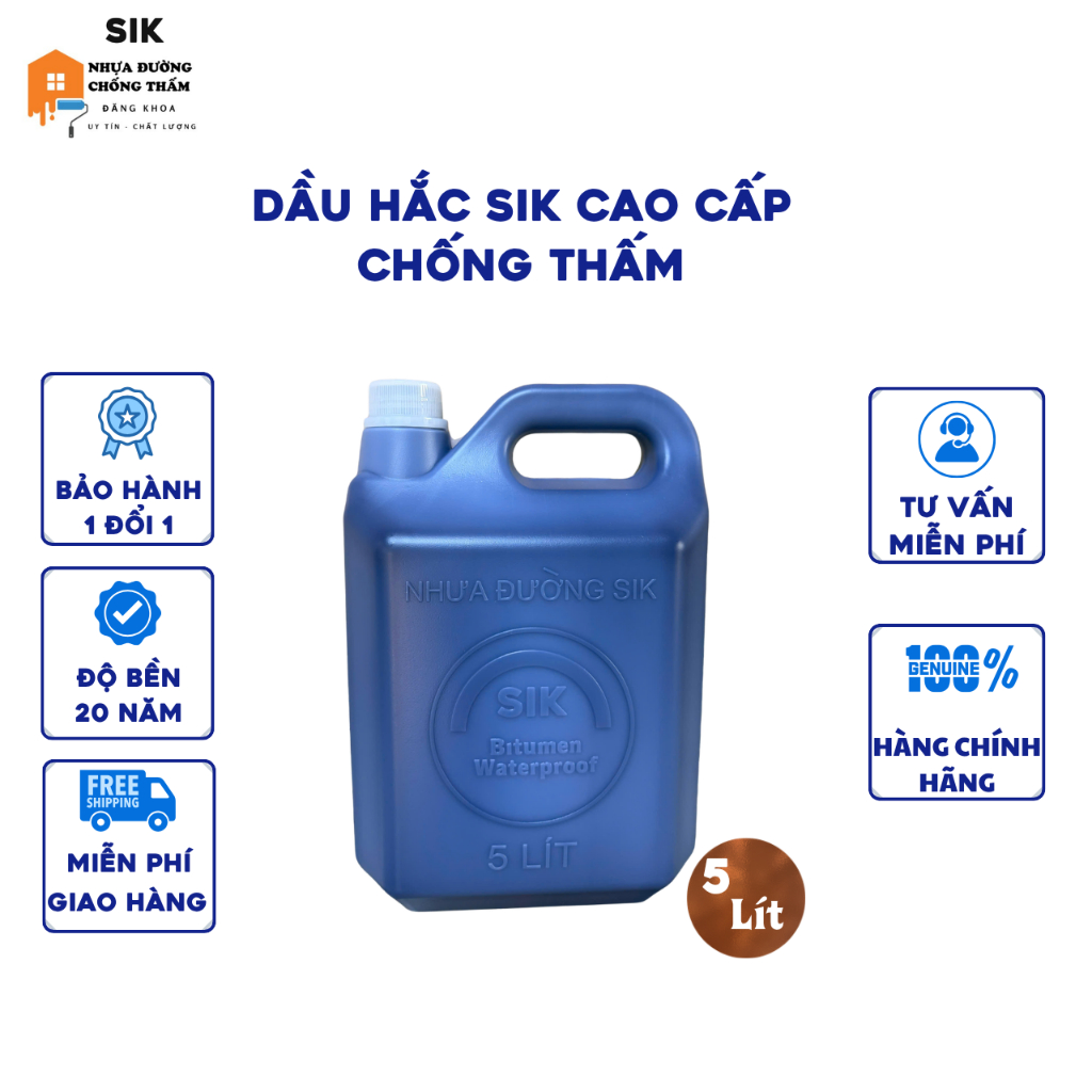 DẦU HẮC NHỰA ĐƯỜNG SIK LỎNG CHỐNG THẤM CAO CẤP 5L DẦU HẮC NHỰA ĐƯỜNG SIK LỎNG CHỐNG THẤM CAO CẤP 5L