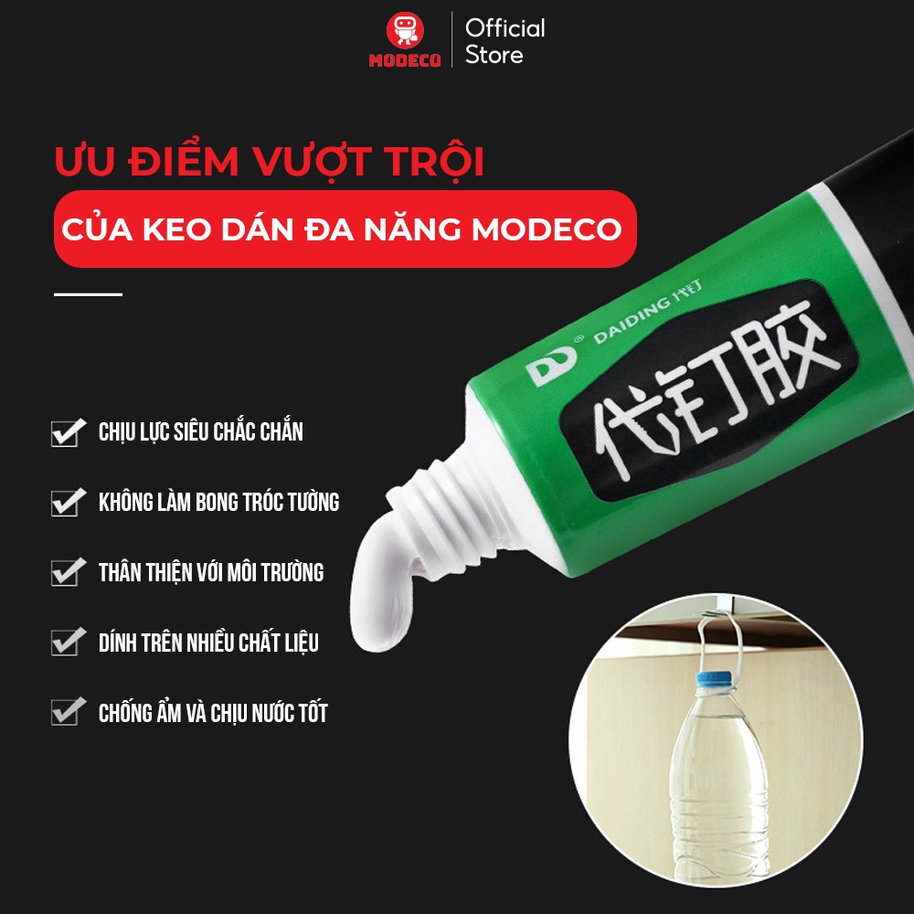 Keo Siêu Dính Đa Năng Modeco - Keo Dán Siêu Chắc Mọi Bề Mặt, Nhanh Khô, Không Làm Hỏng Bề Mặt Tường, Không Cần Khoan Đục Keo Siêu Dính Đa Năng Modeco - Keo Dán Siêu Chắc Mọi Bề Mặt, Nhanh Khô, Không Làm Hỏng Bề Mặt Tường, Không Cần Khoan Đục