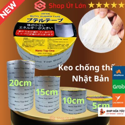Băng keo chống thấm Nano Top One NHẬT BẢN - Băng Dính Chống Thấm Nước Chống Dột Mái Tôn, Dán Tường