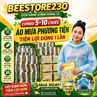 10 cái ÁO MƯA TIỆN LỢI DÙNG 1 LẦN chỉ bán loại dẻo dai khó rách đi mưa tiết kiệm bỏ túi