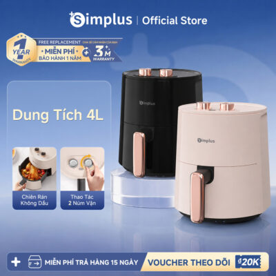 Simplus Nồi Chiên Không Dầu Dung Tích 4L/5L lớn chiên nướng đa năng không dầu mỡ - Bảo Hành 1 Năm 1 Đổi 1  KQZG007