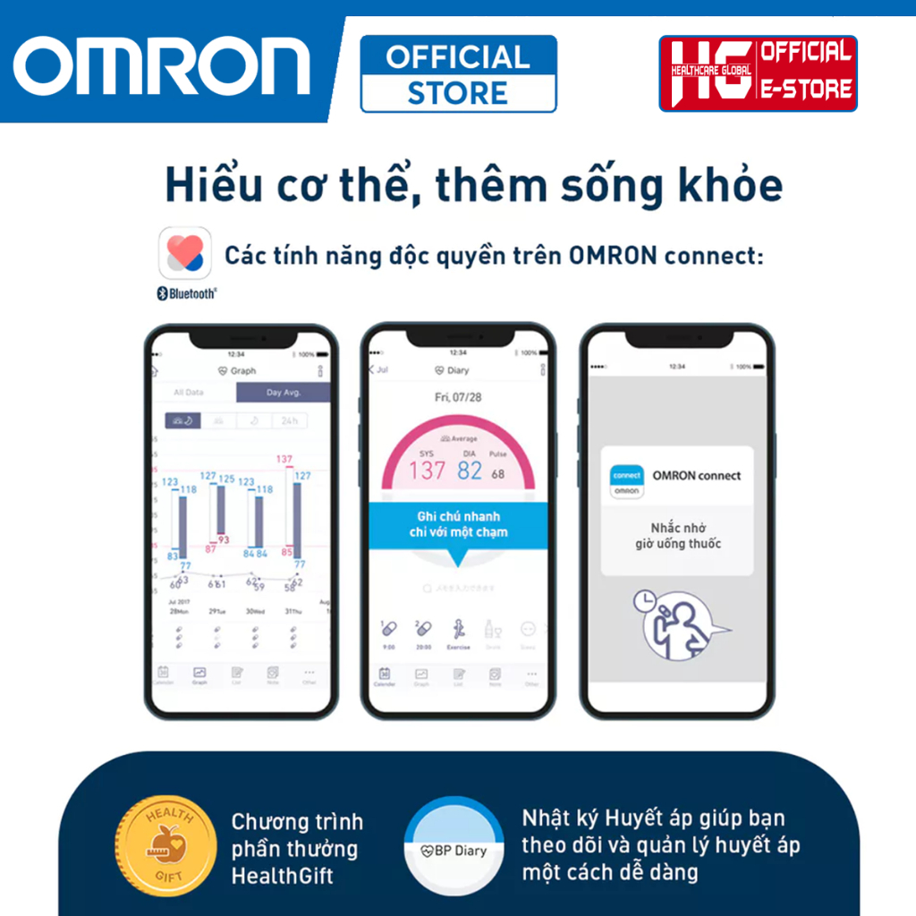Máy Đo Huyết Áp Omron HEM-7141T1 | Kết Nối Bluetooth, Omron Connect, Bảo Hành Chính Hãng 5 Năm Máy Đo Huyết Áp Omron HEM-7141T1 | Kết Nối Bluetooth, Omron Connect, Bảo Hành Chính Hãng 5 Năm