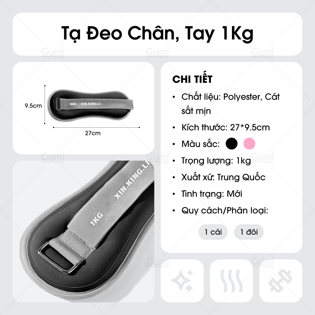 Tạ Đeo Chân Tay 1kg - Tạ Tập Gym Chạy Bộ - Dụng Cụ Tăng Sức Bền Khi Tập Luyện Thể Thao - TaChan1kg Tạ Đeo Chân Tay 1kg - Tạ Tập Gym Chạy Bộ - Dụng Cụ Tăng Sức Bền Khi Tập Luyện Thể Thao - TaChan1kg