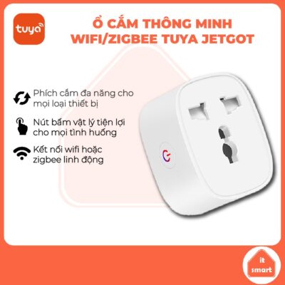 Ổ cắm thông minh Tuya Jetgot 16A wifi/zigbee, ổ cắm đo điện năng tiêu thụ, ổ cắm hẹn giờ