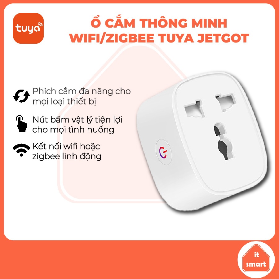 Ổ cắm thông minh Tuya Jetgot 16A wifi/zigbee, ổ cắm đo điện năng tiêu thụ, ổ cắm hẹn giờ Ổ cắm thông minh Tuya Jetgot 16A wifi/zigbee, ổ cắm đo điện năng tiêu thụ, ổ cắm hẹn giờ
