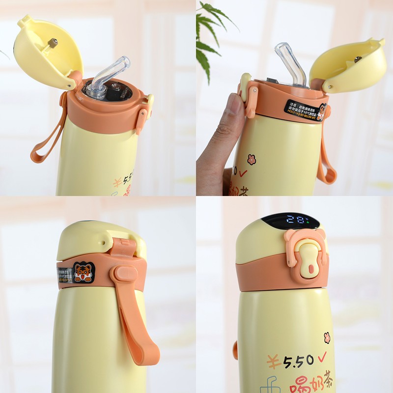 Bình Giữ Nhiệt Hiển Thị Nhiệt Độ TEM GẤU 500ml, Bình Nước Mang Đi Học Cho Bé Siêu Dễ Thương Bình Giữ Nhiệt Hiển Thị Nhiệt Độ TEM GẤU 500ml, Bình Nước Mang Đi Học Cho Bé Siêu Dễ Thương