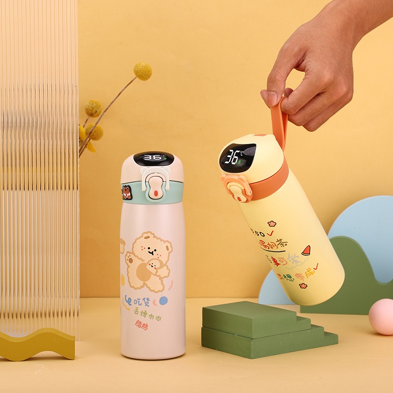 Bình Giữ Nhiệt Hiển Thị Nhiệt Độ TEM GẤU 500ml, Bình Nước Mang Đi Học Cho Bé Siêu Dễ Thương Bình Giữ Nhiệt Hiển Thị Nhiệt Độ TEM GẤU 500ml, Bình Nước Mang Đi Học Cho Bé Siêu Dễ Thương