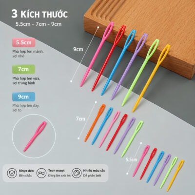 Kim khâu len lỗ kim to dễ xỏ chỉ , dụng cụ đan móc len cho người mới bắt đầu