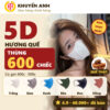 Thùng 600c Khẩu Trang Y Tế 5D Mùi Quế Khuyến Anh 3 Lớp Size To Che Kín Mặt Giúp Chống Tia UV