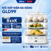Nồi hấp Gilux 24L đa năng - Khay inox - phiên bản mới 2026 - có 3 tầng tiện lợi bảo hành 18 tháng