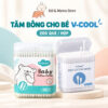 Bông ngoáy tai cho bé Vcool 2 đầu kháng khuẩn, tăm bông sơ sinh tiện lợi hộp 200-400 que Kid Mama