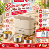 Hộp cơm cắm điện FutureEvo-Bear 2 tầng 3 khay inox nấu cơm nấu thức ăn và hâm nóng Tặng Full quà