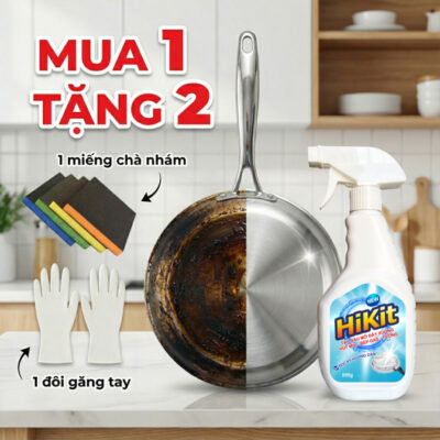 Tẩy dầu mỡ nhà bếp, tẩy nồi, nhà bếp, hút mùi, bếp gas, bếp từ, đáy xoong, đáy chảo HiKit 500g [Mua 1 tặng 2]