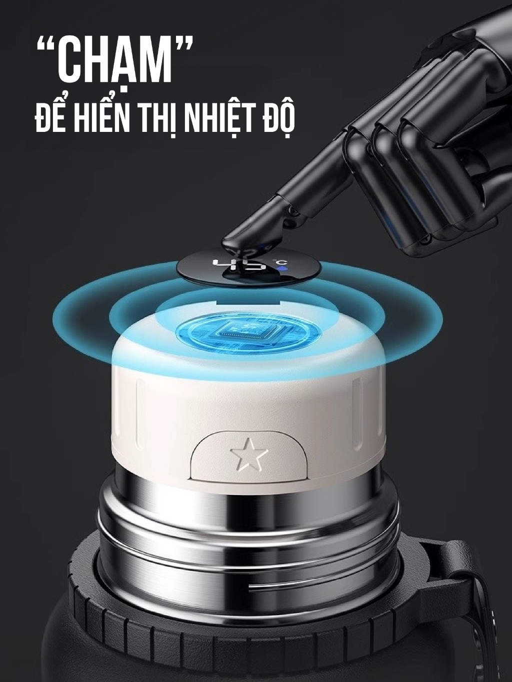 Bình giữ nhiệt NIUMI 48h 316 hiển thị nhiệt độ và nắp có tay cầm, nhiều dung tích Bình giữ nhiệt NIUMI 48h 316 hiển thị nhiệt độ và nắp có tay cầm, nhiều dung tích