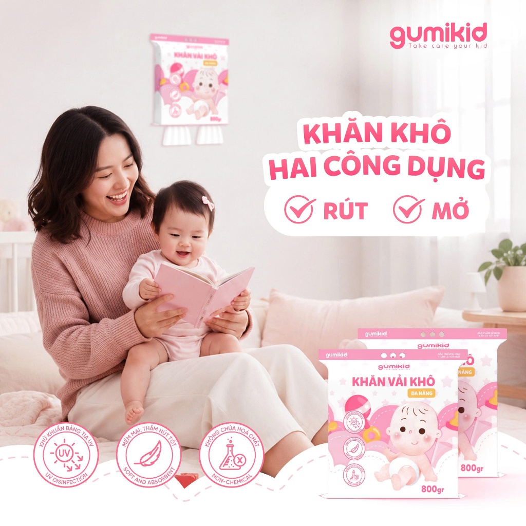 KHĂN VẢI KHÔ ĐA NĂNG DÀNH CHO MẸ VÀ BÉ GUMI 300/600/ 900g KHĂN VẢI KHÔ ĐA NĂNG DÀNH CHO MẸ VÀ BÉ GUMI 300/600/ 900g