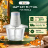 Máy xay thịt mini 1.8L Bear FCH-H026LQ, 300W, Đa Năng Xay Tỏi Ớt, Rau Củ, Xay đá bi, BH 18 Tháng
