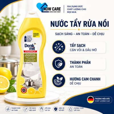 Nước Tẩy Rửa Đa Năng Tẩy Nồi, Xoong, Chảo Bồn Rửa, Dung Dịch Vệ SInh Nhà Bếp Đa Năng Denkmit Đức 750ml chính hãng
