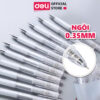 Bút bi nước bút gel bút mực bấm văn phòng Deli mực đen ngòi 0.35mm học sinh mực đều có ruột thay