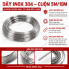 Dây Inox 304 Phi 0.8, 1.0, 1.2, 1.5, 2.0, 2.5, 3.0, 4.0MM - Cuộn Dài 5M/10M