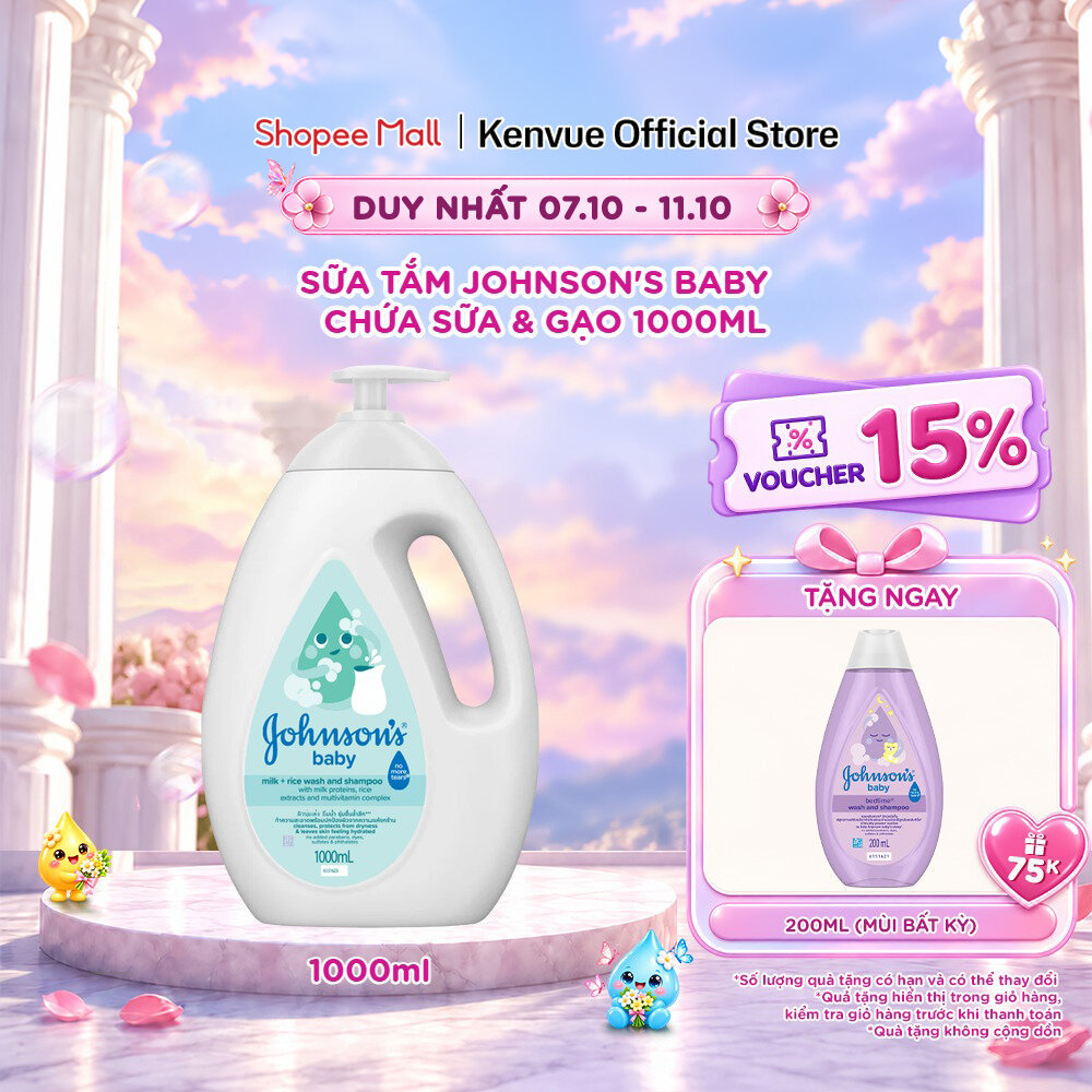 Sữa tắm Johnson's Baby chứa sữa và gạo 1000ml - 100979992 Sữa tắm Johnson's Baby chứa sữa và gạo 1000ml - 100979992