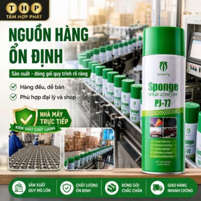Keo dán xốp dạng xịt chuyên dụng PJ – 77 dán xốp cách nhiệt, dán sàn đa năng giá rẻ