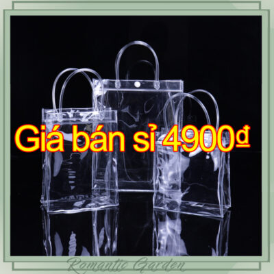 combo 10🔥[FLASH SALE] Túi Tote PVC Trong Suốt - Đựng Quà Giáng Sinh, Mỹ Phẩm, Sách | Size S-M-L-XL