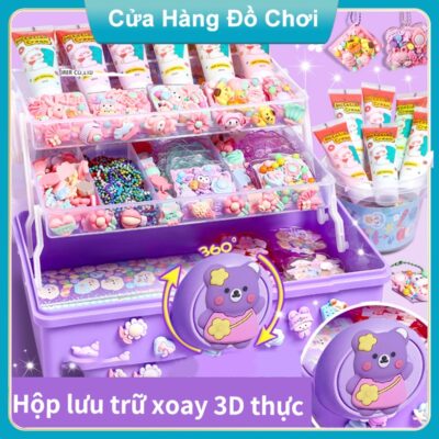 Bộ Kem Keo Dán Thẻ Goo Đồ Chơi Trẻ Em, Đồ Chơi Tự Làm Quà Tặng Cho Người Thân Hộp Lưu Trữ 3 Lớp DIY Handmade Đồ Chơi