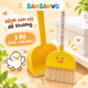 Bộ dụng cụ lau dọn nhà cho bé phong cách Hàn Quốc, bộ chổi vịt kèm hót rác cây lau nhà hút bụi cho bé tập làm việc nhà
