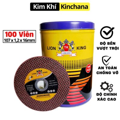 (Hộp 100 viên) Đá Cắt Sắt 100, Lưỡi Đá Cắt Lion King, Đá Cắt Đa Năng Các Loại Hợp Kim, Đá Kim Cương