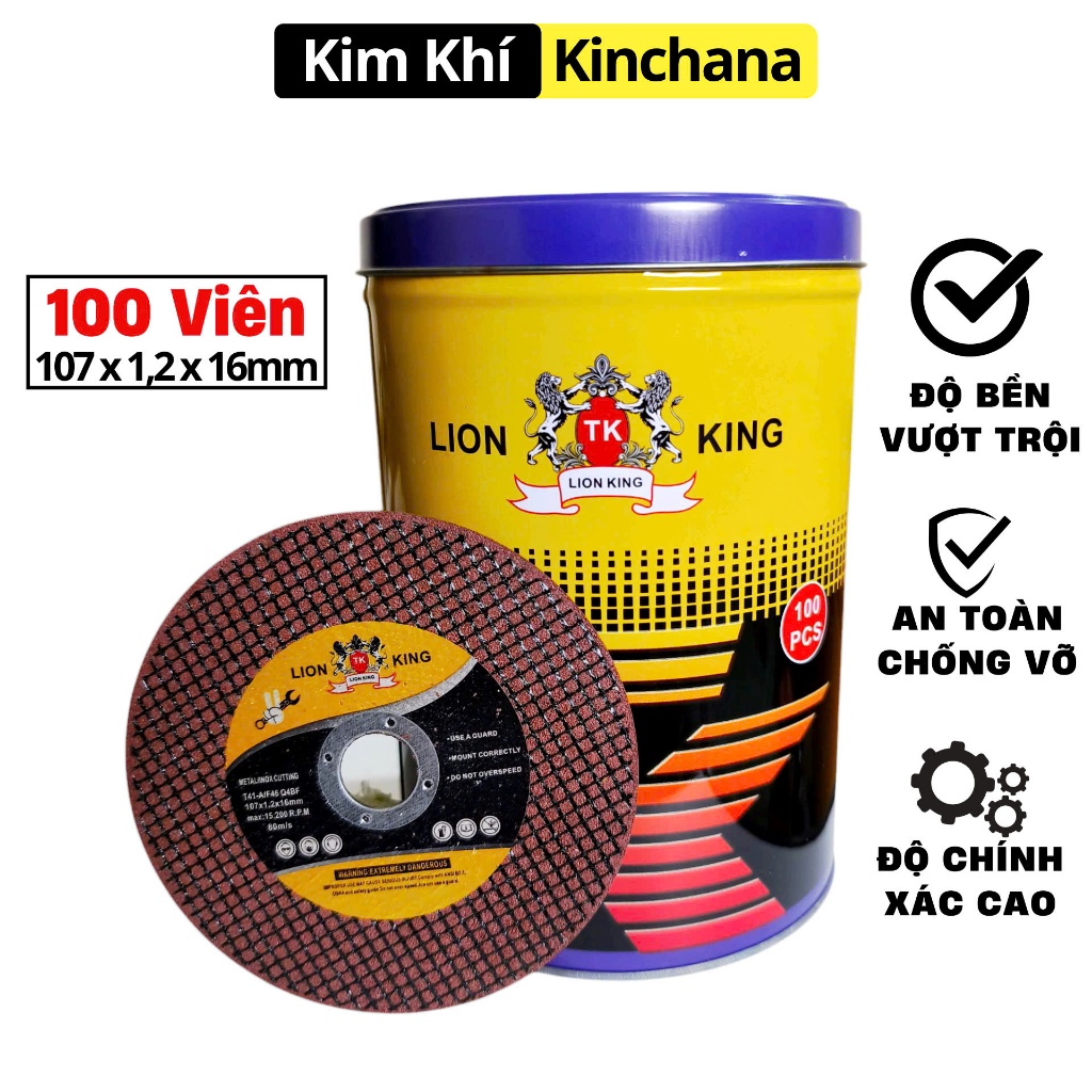 (Hộp 100 viên) Đá Cắt Sắt 100, Lưỡi Đá Cắt Lion King, Đá Cắt Đa Năng Các Loại Hợp Kim, Đá Kim Cương (Hộp 100 viên) Đá Cắt Sắt 100, Lưỡi Đá Cắt Lion King, Đá Cắt Đa Năng Các Loại Hợp Kim, Đá Kim Cương