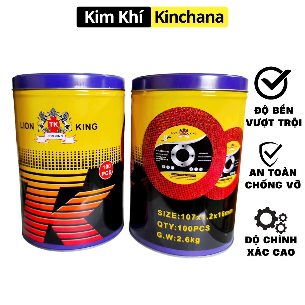 (Hộp 100 viên) Đá Cắt Sắt 100, Lưỡi Đá Cắt Lion King, Đá Cắt Đa Năng Các Loại Hợp Kim, Đá Kim Cương (Hộp 100 viên) Đá Cắt Sắt 100, Lưỡi Đá Cắt Lion King, Đá Cắt Đa Năng Các Loại Hợp Kim, Đá Kim Cương