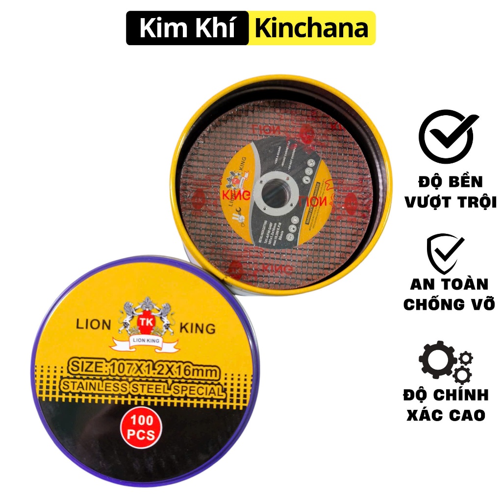 (Hộp 100 viên) Đá Cắt Sắt 100, Lưỡi Đá Cắt Lion King, Đá Cắt Đa Năng Các Loại Hợp Kim, Đá Kim Cương (Hộp 100 viên) Đá Cắt Sắt 100, Lưỡi Đá Cắt Lion King, Đá Cắt Đa Năng Các Loại Hợp Kim, Đá Kim Cương