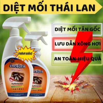 Diệt Mối Mọt THÁI LAN 500ml Siêu Mạnh, Diệt Mối Khung Gỗ, Sàn Gỗ, Tủ Bếp,Tường Trần Nhà, Mọt Mây Tre
