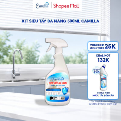 [MUA 1 TẶNG 1] Bình Xịt Siêu Tẩy Đa Năng CAMILLA, Tẩy Dầu Mỡ Nhà Bếp, Tẩy Cặn Canxi Sạch | 500ml