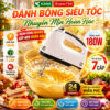 Máy Đánh Trứng Cầm Tay 7 Tốc Độ Công Suất 180W Tặng 4 Đầu Khuấy Êm Ái, Máy Đánh Bơ Kem Đa Năng Tiện Dụng